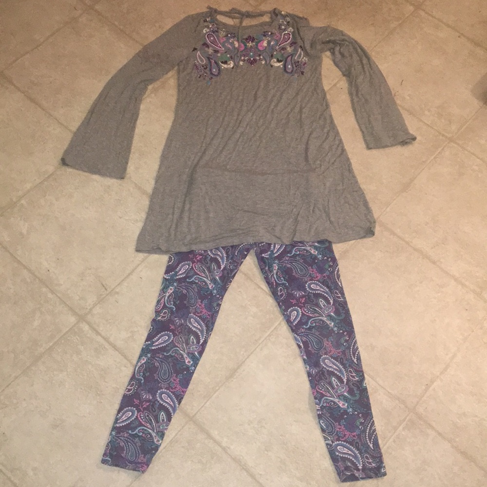 Big girls long tunic and matching leggings